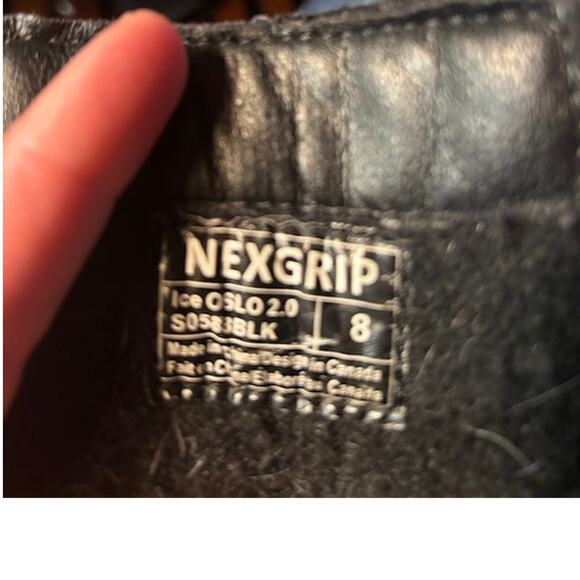 NexGrip Boots Ice Oslo 2 Winter Retractable Cleat Combine Black Womens 8 Leather - Picture 10 of 14